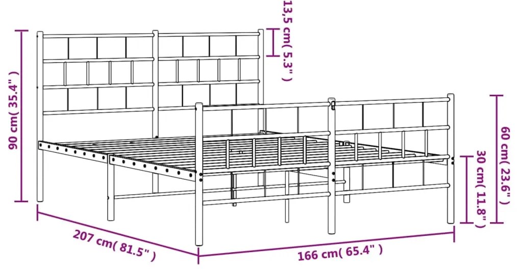Estrutura de cama sem colchão com pés 160x200 cm preto