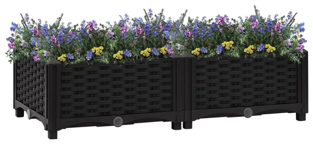 vidaXL Canteiro elevado 80x40x23 cm polipropileno