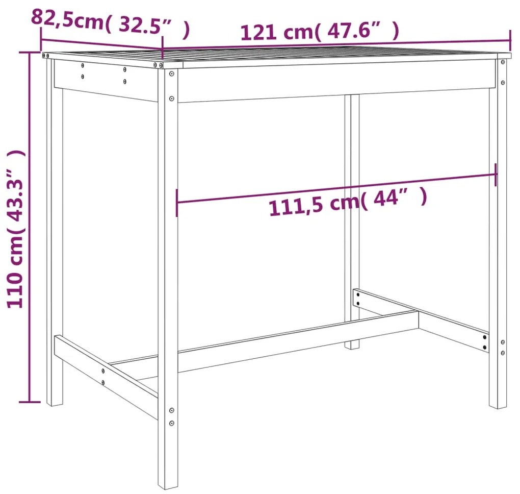 5 pcs conjunto de bar para jardim pinho maciço cinzento