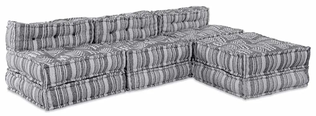 vidaXL Sofá Modular 4 pcs Estampa Cinza tecido