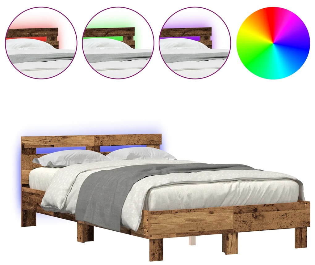Estrutura de Cama de Madeira Engenheirada Madeira velha