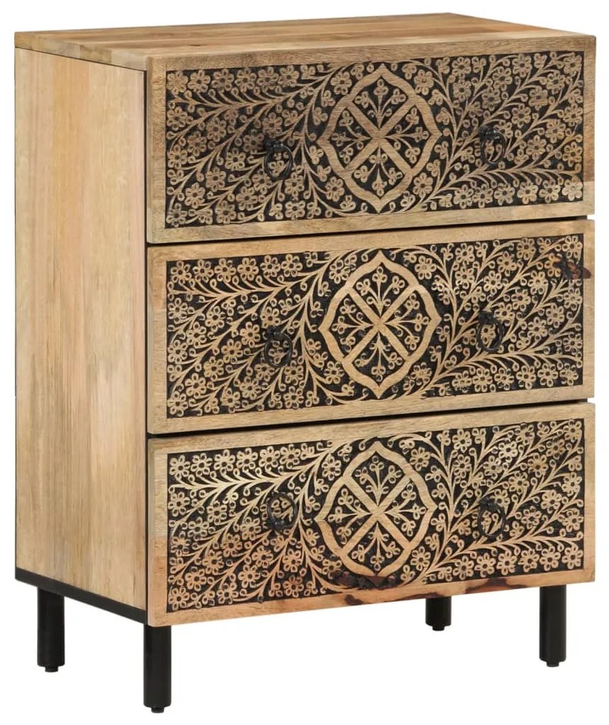 Móveis de apoio 2 pcs 60x33x75 cm madeira de mangueira maciça