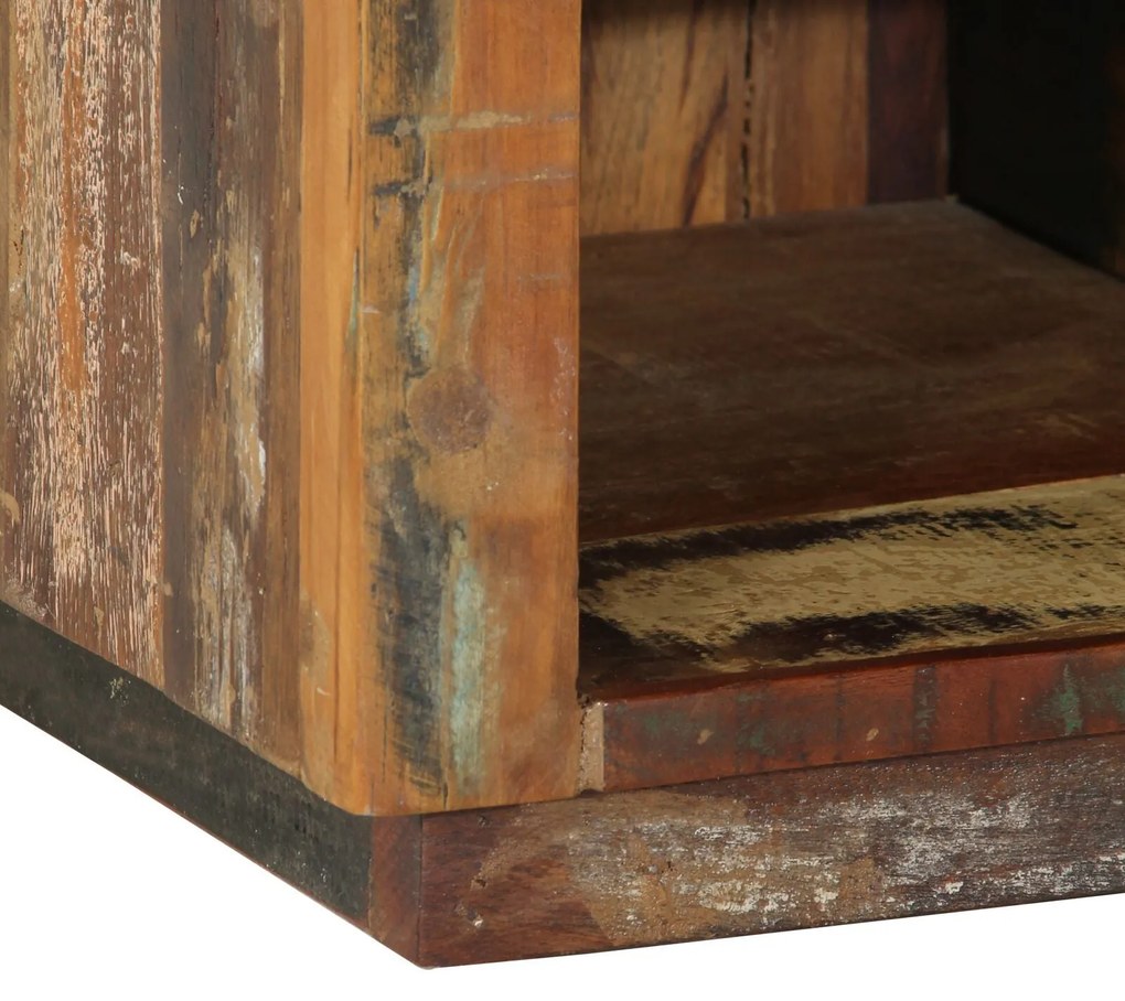 Banco para Sapatos 110x35x40 cm Madeira Sólida Recuperada