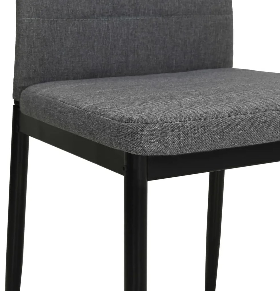 Cadeiras de jantar 4 pcs tecido cinzento-claro