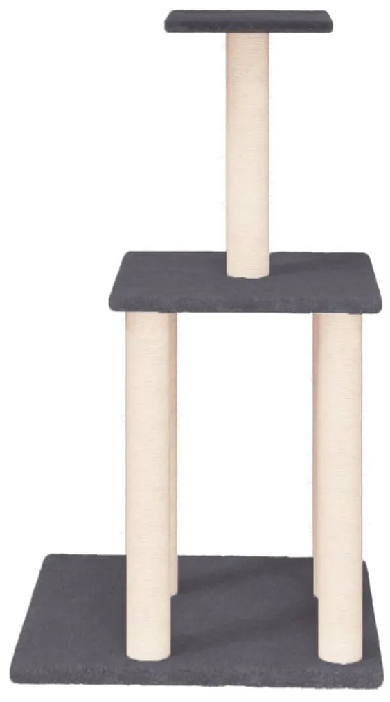 Árvore p/ gatos postes arranhadores sisal 85,5 cm cinza-escuro