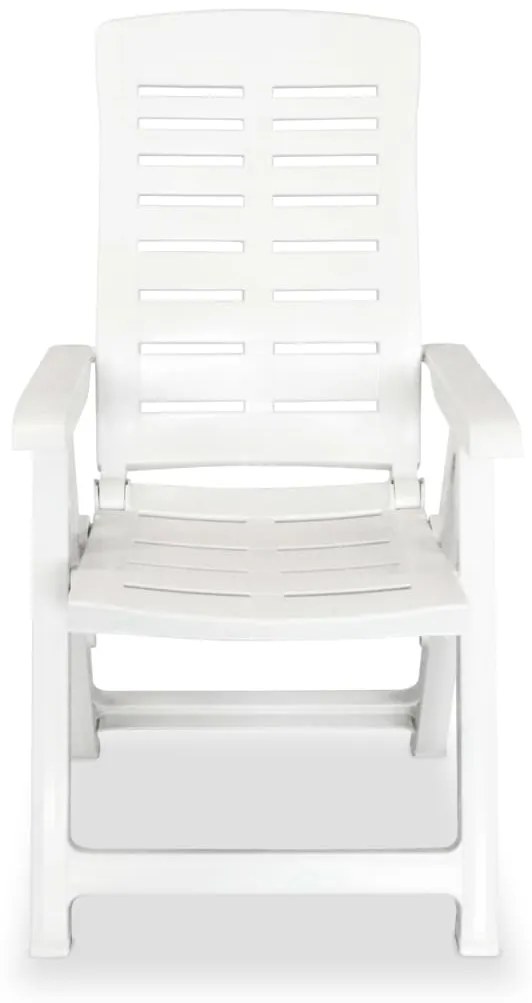 Cadeiras de jardim reclináveis 2 pcs plástico branco