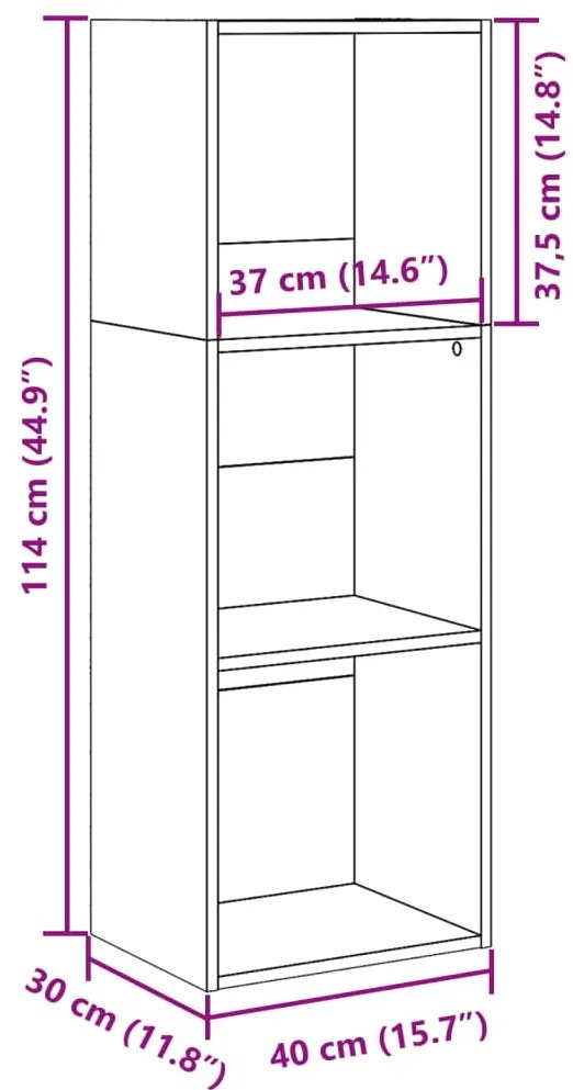 Estante 40x30x114 cm derivados de madeira cinzento sonoma