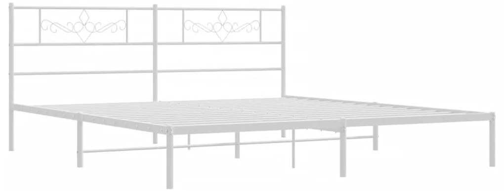 Estrutura de cama com cabeceira 200x200 cm metal branco