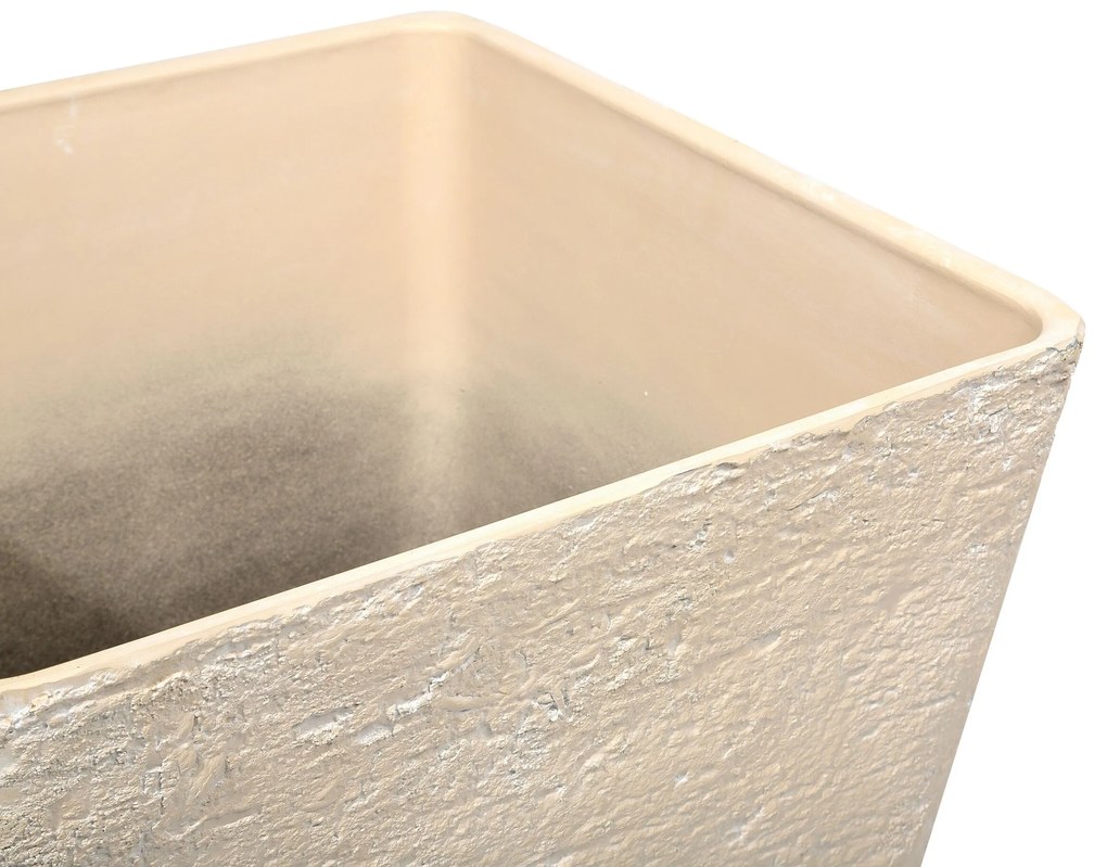 Conjunto de 2 vasos para plantas creme 49 x 49 x 53 cm DELOS Beliani
