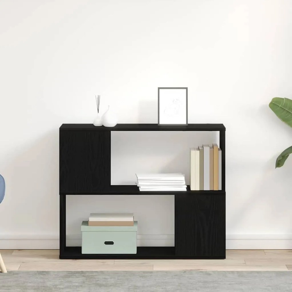 vidaXL Conjunto de móvel de TV Carvalho Preto 80 x 24 x 63 cm