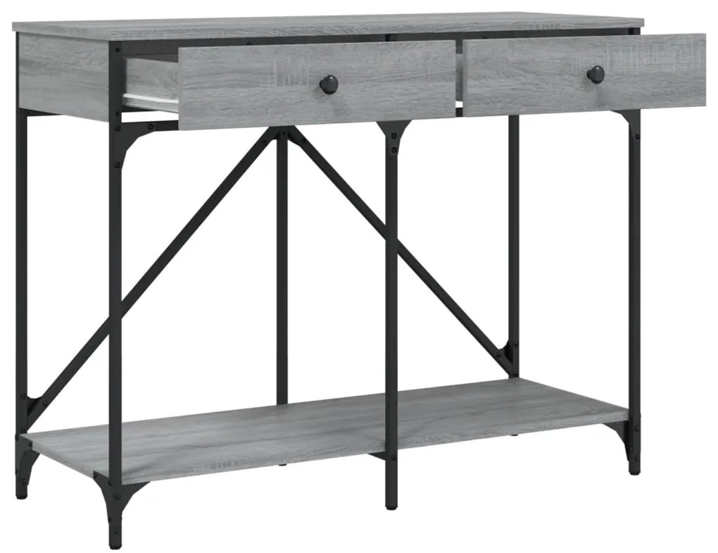 Mesa consola 100x39x78,5 cm derivados madeira cinzento sonoma