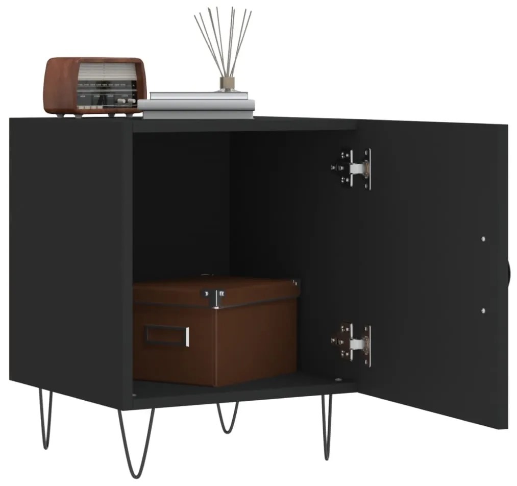 Mesa de cabeceira 40x40x50 cm derivados de madeira preto