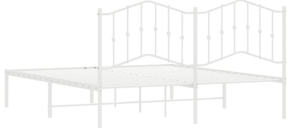 Estrutura de cama com cabeceira 180x200 cm metal branco