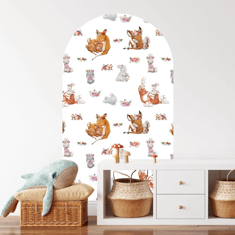 Autocolantes de parede para crianças - Coelhos e corços