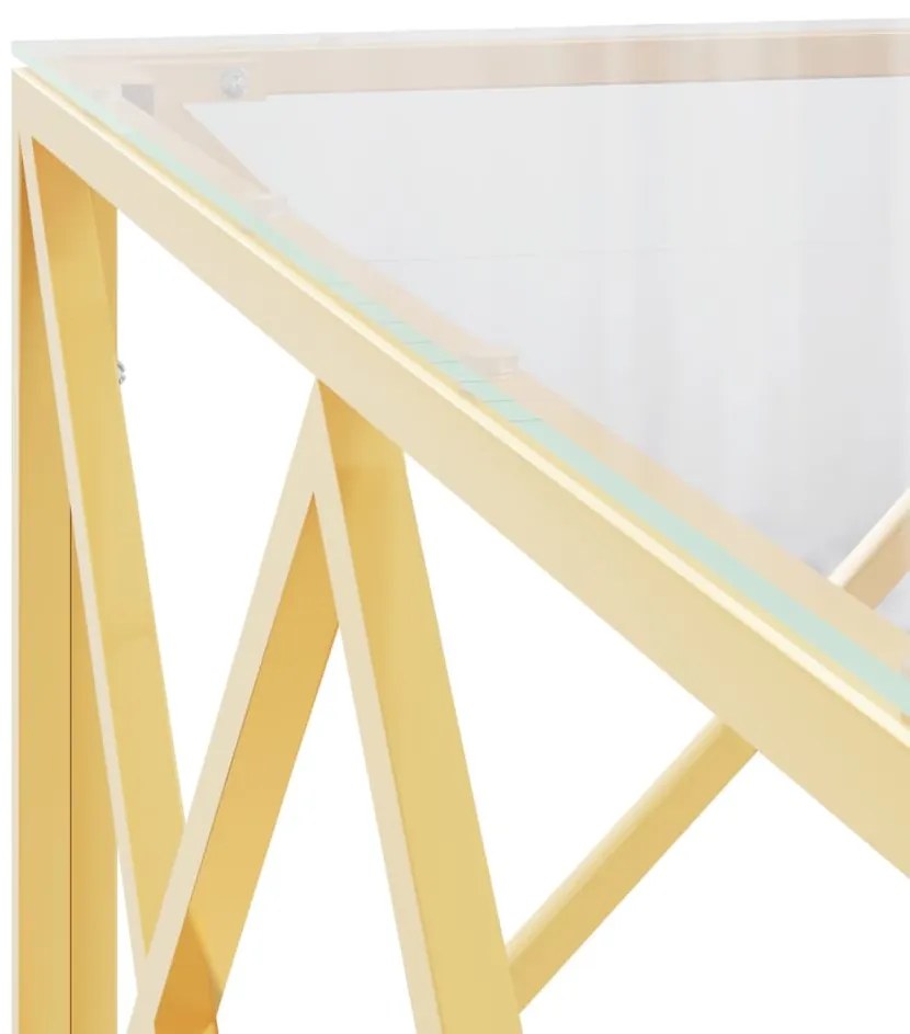 Mesa de centro 80x80x40 cm aço inoxidável e vidro