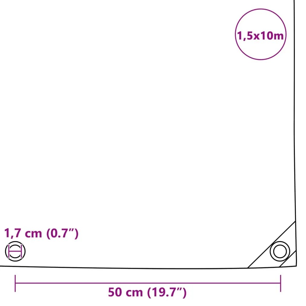 Lona 650 g/m² 1,5x10 m cinzento