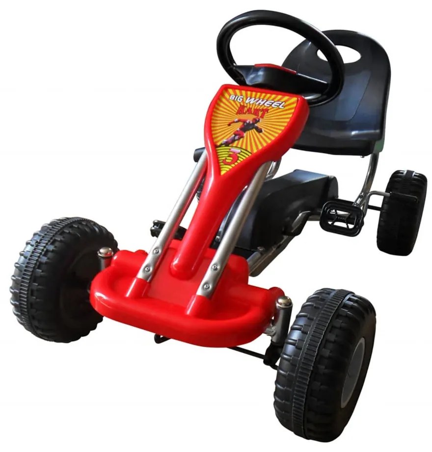 90253 vidaXL Kart a pedais vermelho