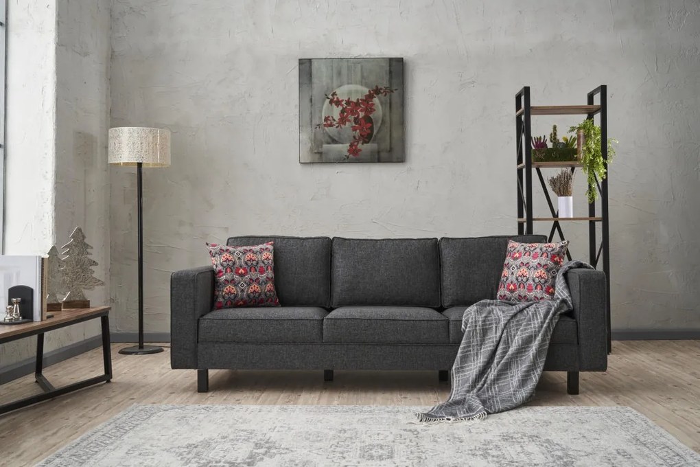 Sofá de 3 Lugares Kale – Antracite – 222 cm