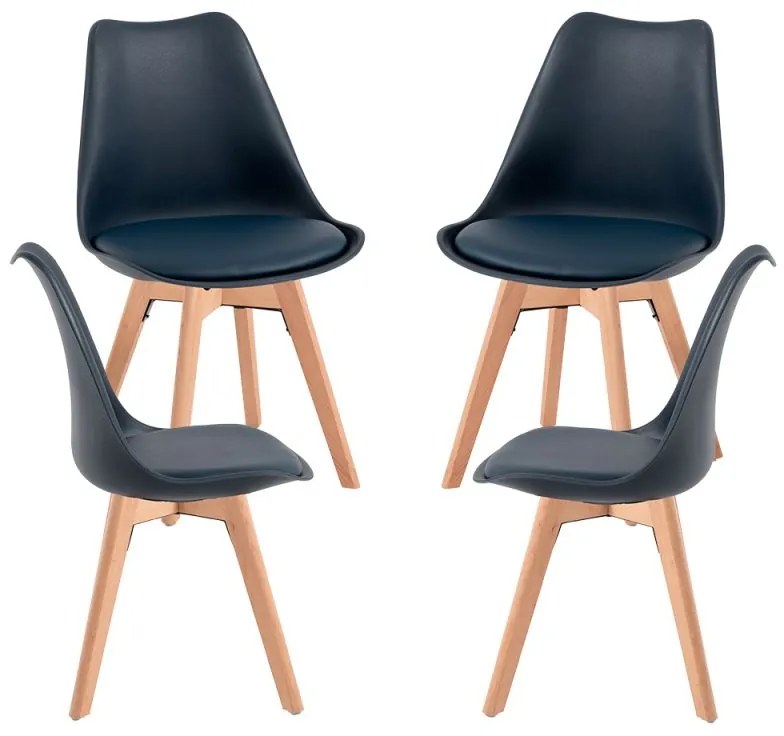 Pack 4 Cadeiras Synk Basic - Aço escuro