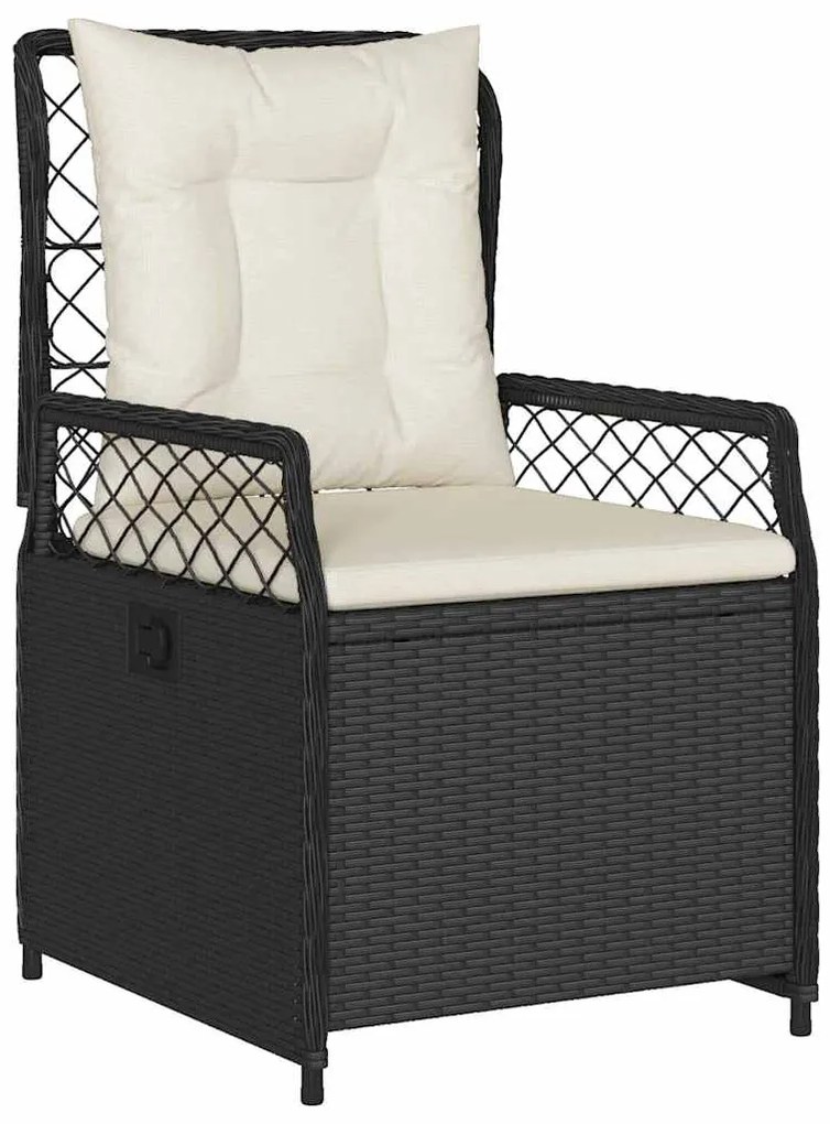 Conjunto de Jantar de Jardim 3 Peças Preto em Polyrattan
