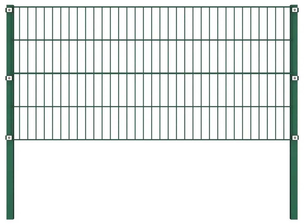 Painel de vedação com postes ferro 1,7x0,8 m verde