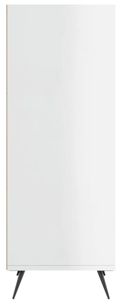Armário c/ prateleiras derivados de madeira branco brilhante