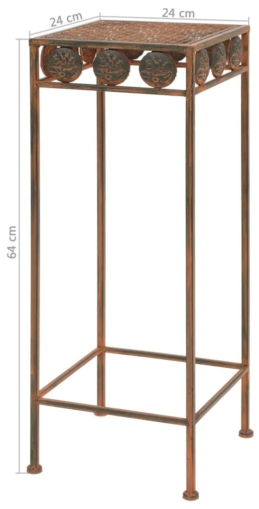 Suportes para plantas 3 pcs estilo vintage metal enferrujado
