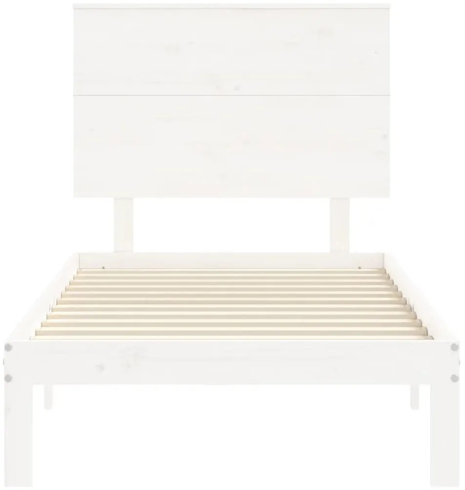 Cama sem colchão 100x200 cm madeira de pinho maciça branco
