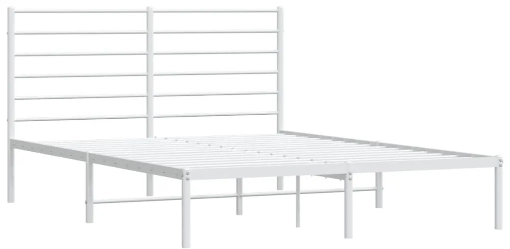 Estrutura de cama com cabeceira 160x200 cm metal branco