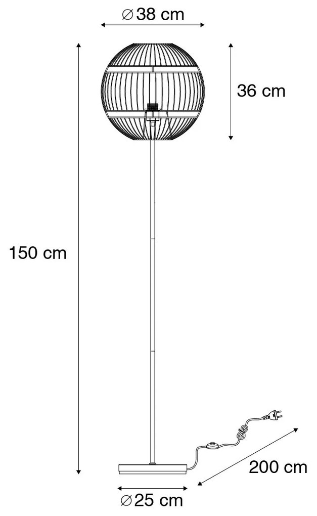 Candeeiro de pé moderno preto - Sphaera
