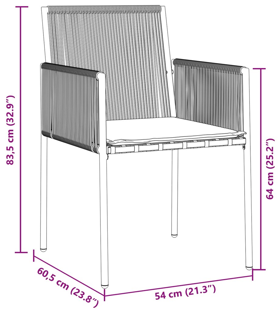 Conjunto de Jantar de Jardim de 7 Peças com Almofadas em Rattan de Pol