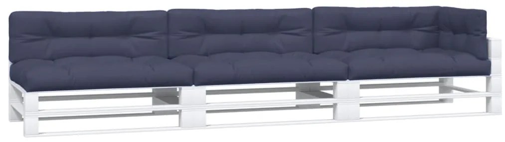 Almofadões para sofá de paletes 7 pcs tecido azul-marinho