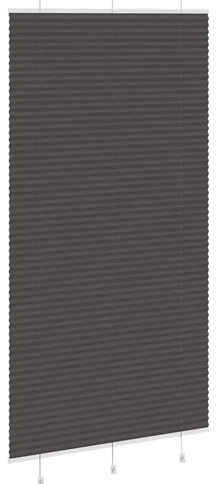 Preto Plissada Cega 105x200 cm Largura Tecido 104,4cm Poliéster
