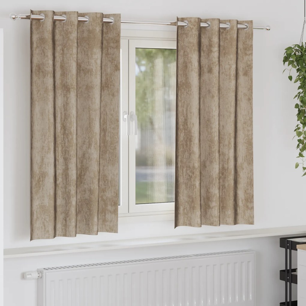 vidaXL Cortinas de Veludo Champagne Poliéster 140 x 175 cm