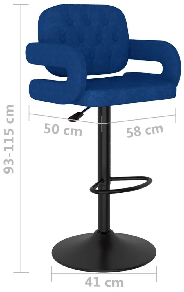 Bancos de bar 2 pcs tecido azul