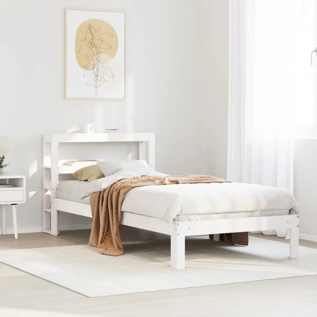 vidaXL Estrutura cama c/ cabeceira sem colchão 90x190 cm branco