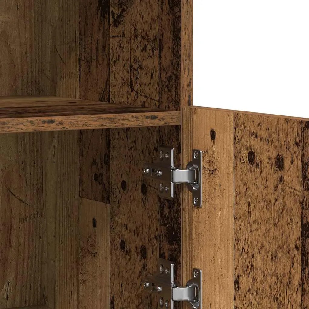 Aparador com Luzes LED Madeira Velha 81x37x67 cm