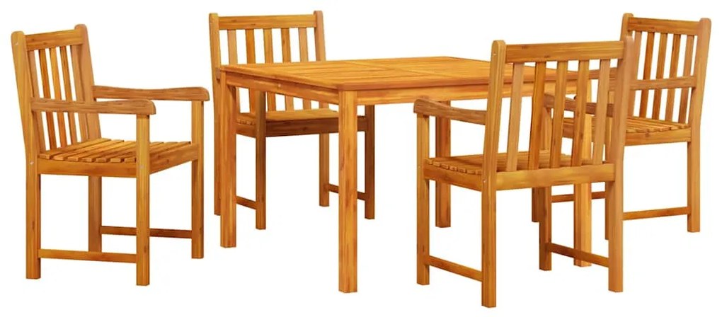 Conjunto de Jantar de Jardim de 5 Peças - Madeira de Acácia Sólida