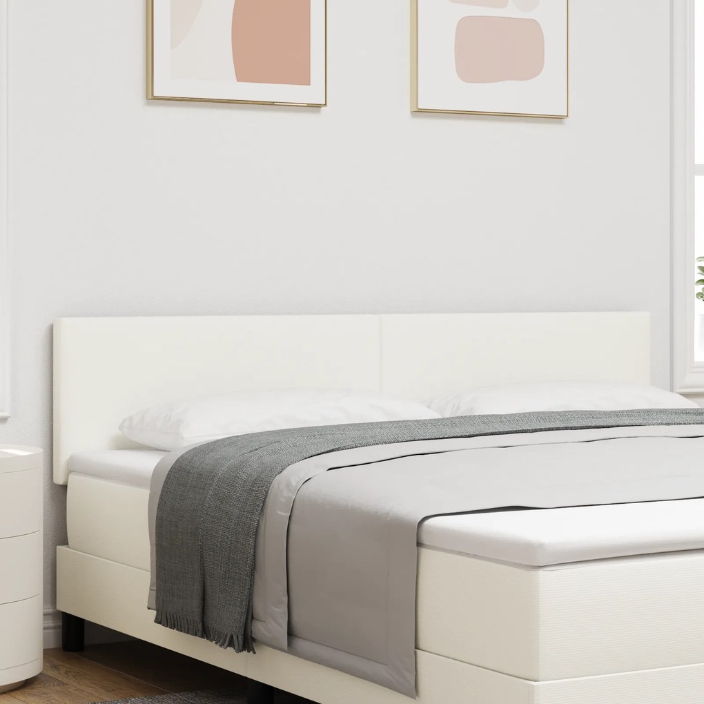 Cabeceira LED vidaXL Design Simples Creme 90 cm Tecido de Veludo Cotelê