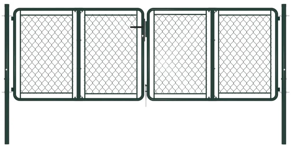 vidaXL Portão de jardim 300x75 cm aço verde