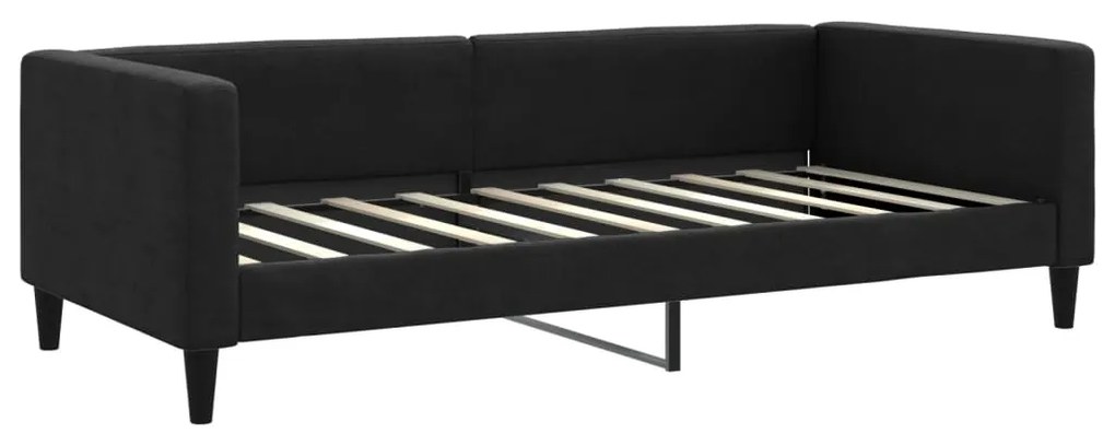 Sofá-cama com gavetão 90x190 cm tecido preto