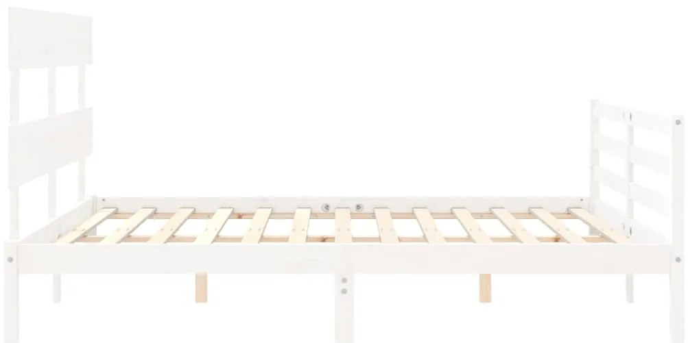 Estrutura de cama com cabeceira 160x200 cm madeira maciça
