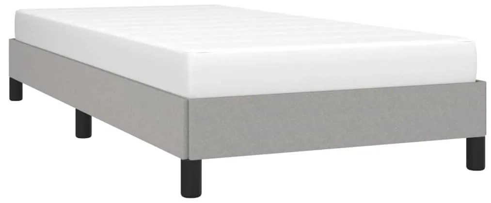 Estrutura de cama sem colchão 90x190 cm tecido cinzento-claro