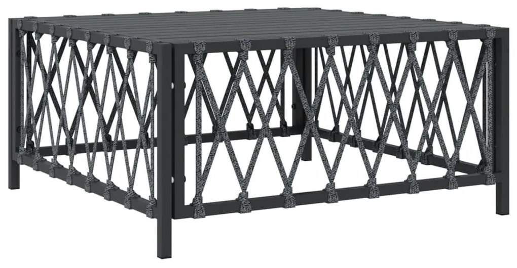 3 pcs conjunto lounge de jardim com almofadões aço antracite