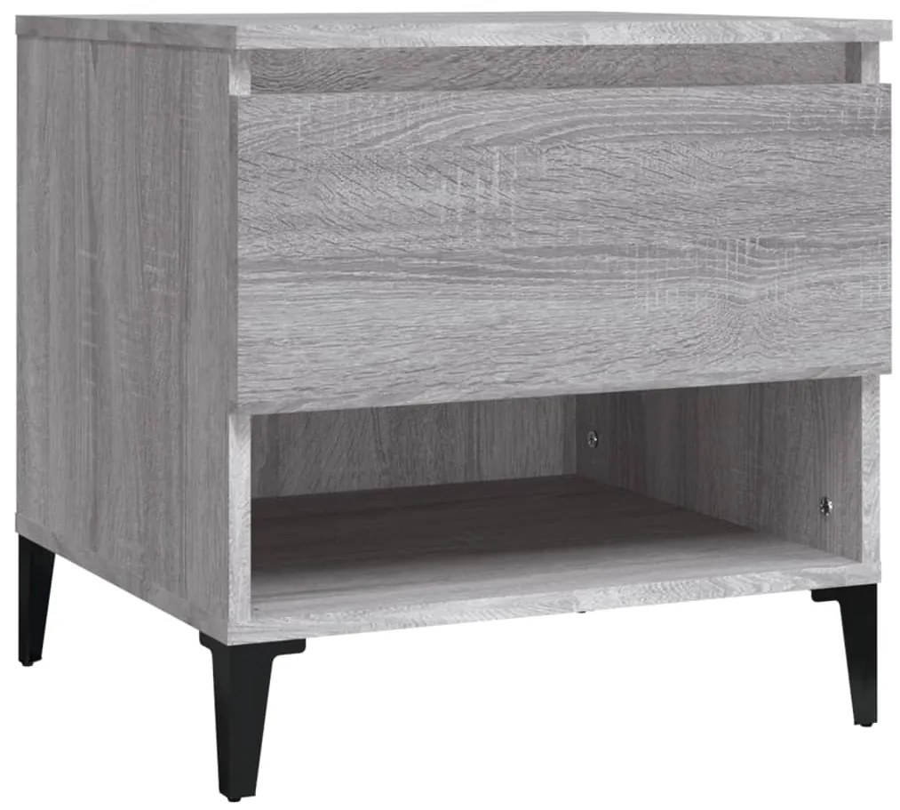 Mesas de apoio 2 pcs 50x46x50 cm deriv. madeira cinzento sonoma