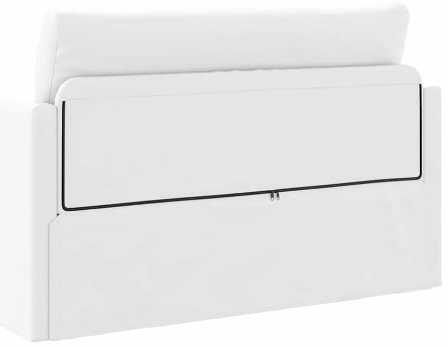 Sofá Cama de Chão 2-em-1 Branco 124x71x78 cm Couro Sintético