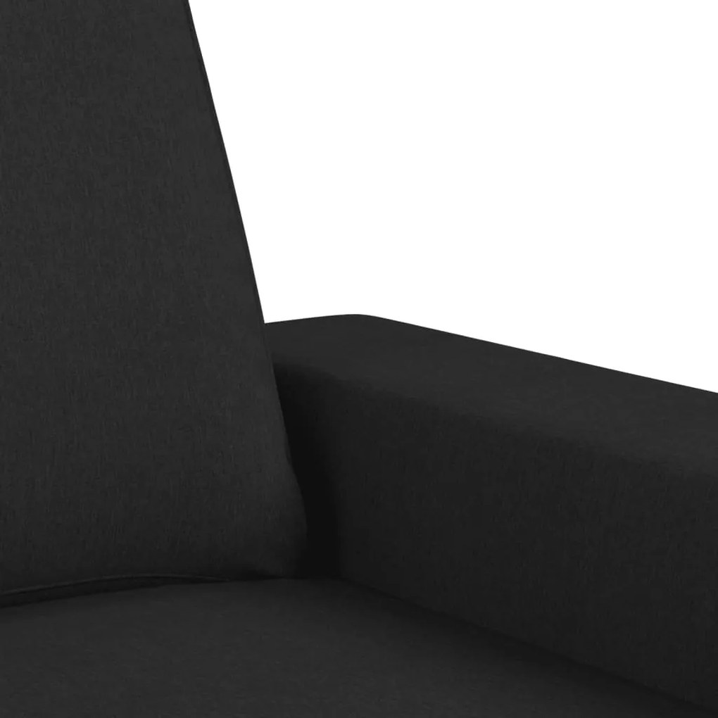 3 pcs conjunto de sofás tecido preto