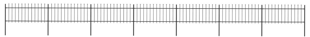 vidaXL Cerca de jardim com topo em forma de lança em aço 1248x80 cm, preta
