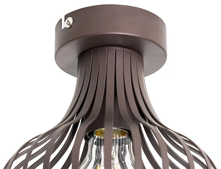 Candeeiro de teto moderno castanho 18 cm - Saffira Moderno