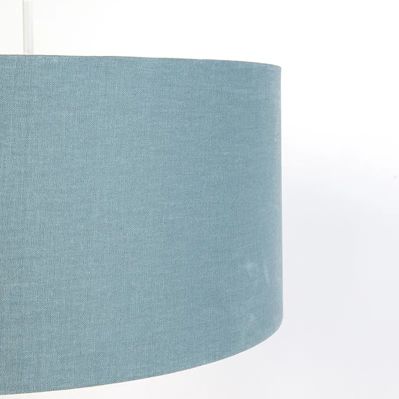 Candeeiro de suspensão branco com cúpula azul 50 cm - Combi 1 Moderno